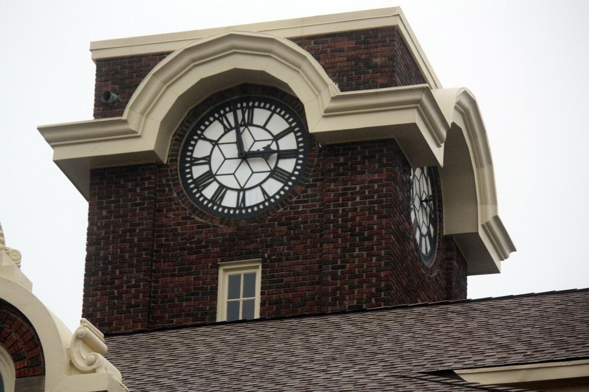 Clock tower at Wellands Central Fire Station on time, again